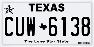 TX license plate CUW6138