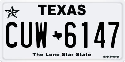 TX license plate CUW6147