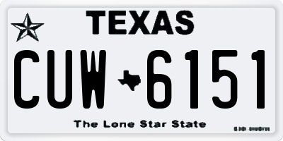 TX license plate CUW6151