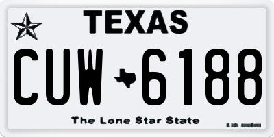 TX license plate CUW6188