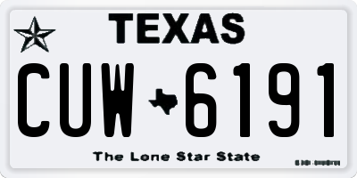 TX license plate CUW6191