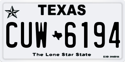 TX license plate CUW6194