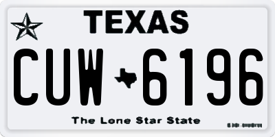 TX license plate CUW6196