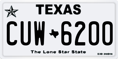 TX license plate CUW6200