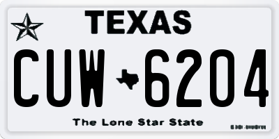 TX license plate CUW6204