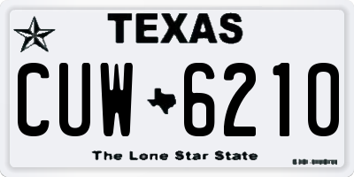 TX license plate CUW6210