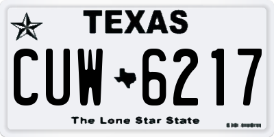 TX license plate CUW6217