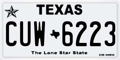 TX license plate CUW6223