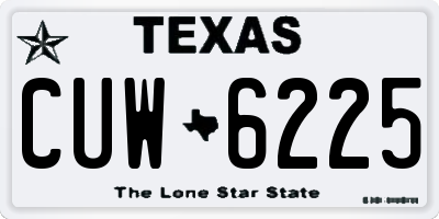TX license plate CUW6225