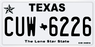 TX license plate CUW6226