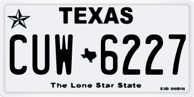 TX license plate CUW6227