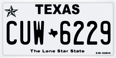 TX license plate CUW6229
