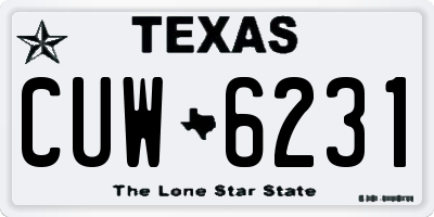 TX license plate CUW6231