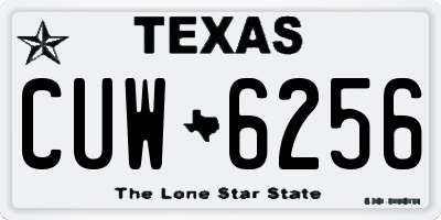 TX license plate CUW6256
