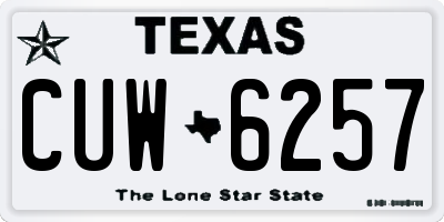TX license plate CUW6257