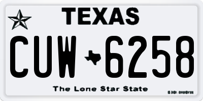 TX license plate CUW6258