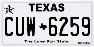 TX license plate CUW6259
