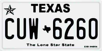 TX license plate CUW6260
