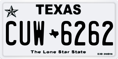 TX license plate CUW6262