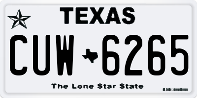 TX license plate CUW6265