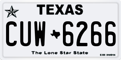 TX license plate CUW6266