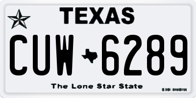 TX license plate CUW6289
