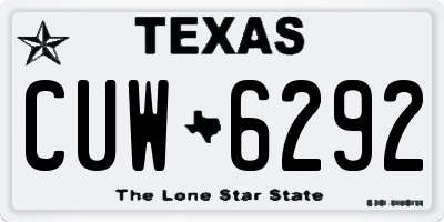 TX license plate CUW6292