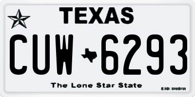 TX license plate CUW6293