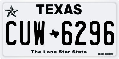 TX license plate CUW6296