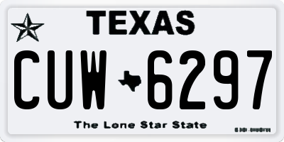 TX license plate CUW6297