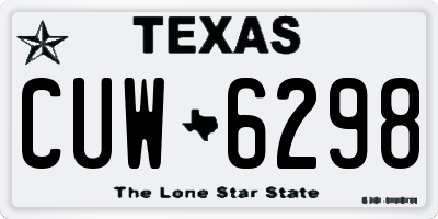 TX license plate CUW6298