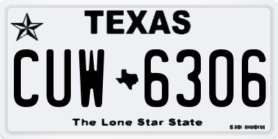 TX license plate CUW6306