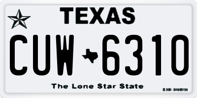 TX license plate CUW6310