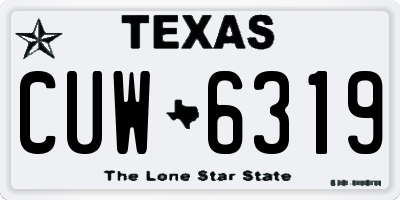 TX license plate CUW6319