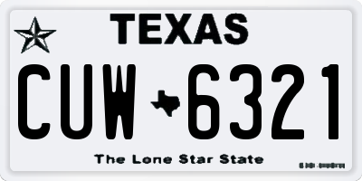 TX license plate CUW6321