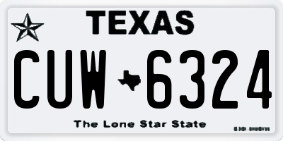TX license plate CUW6324