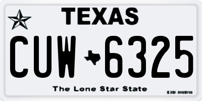 TX license plate CUW6325