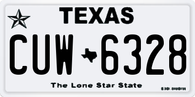 TX license plate CUW6328