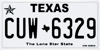 TX license plate CUW6329