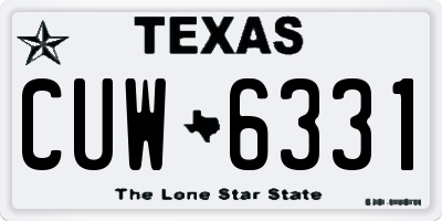 TX license plate CUW6331