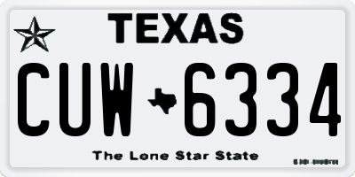 TX license plate CUW6334
