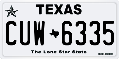 TX license plate CUW6335