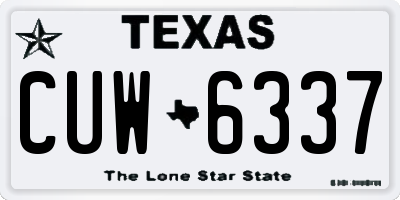 TX license plate CUW6337