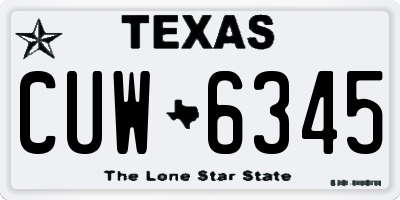 TX license plate CUW6345