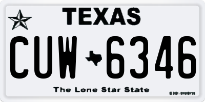 TX license plate CUW6346