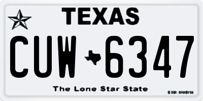 TX license plate CUW6347