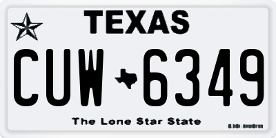 TX license plate CUW6349