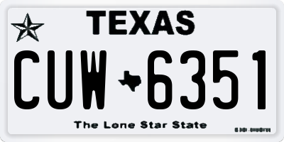TX license plate CUW6351