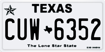 TX license plate CUW6352