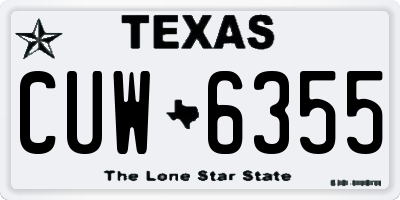 TX license plate CUW6355